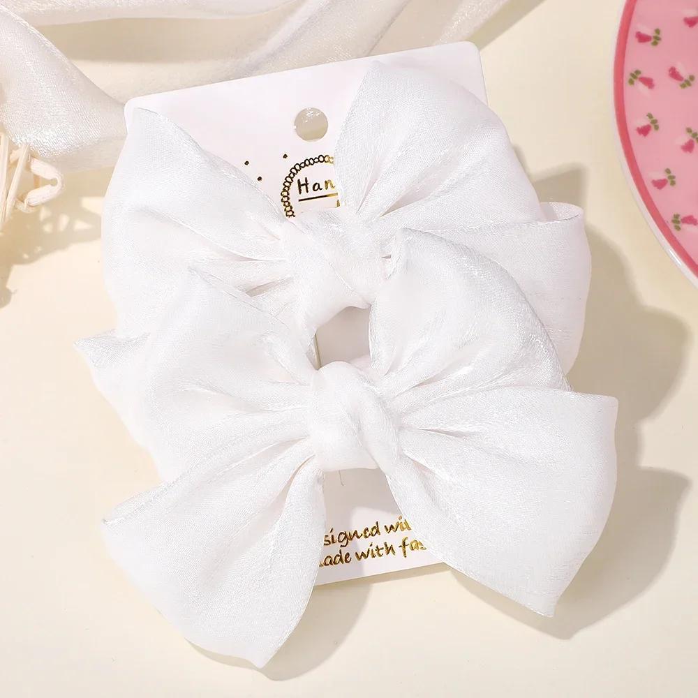 ДЕТСКИЕ БАНТЫ 2 шт. 4,3 дюйма Большие банты Шифоновые заколки для волос Бант для чирлидинга Заколка для волос Детский головной убор Модные детские аксессуары для волос