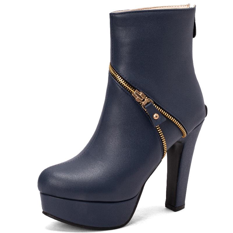 Модные короткие сапоги на молнии, женские ботильоны на платформе, черные, красные, желтые, белые, на каблуке, туфли для вечеринки, женские, большой размер 50