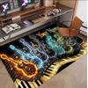Music Guitar Theme Soft Crystal Velvet Rug Custom Name & Text Print Non Slip Floor Rug for Bedroom Living Room