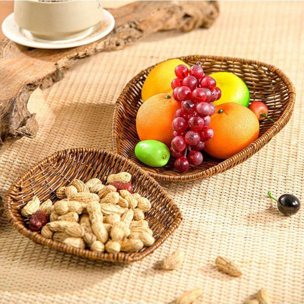 3 Sizes Small Dustpan Hand-woven Oval Storage Box Cosmetic House Kitchen Supplies
