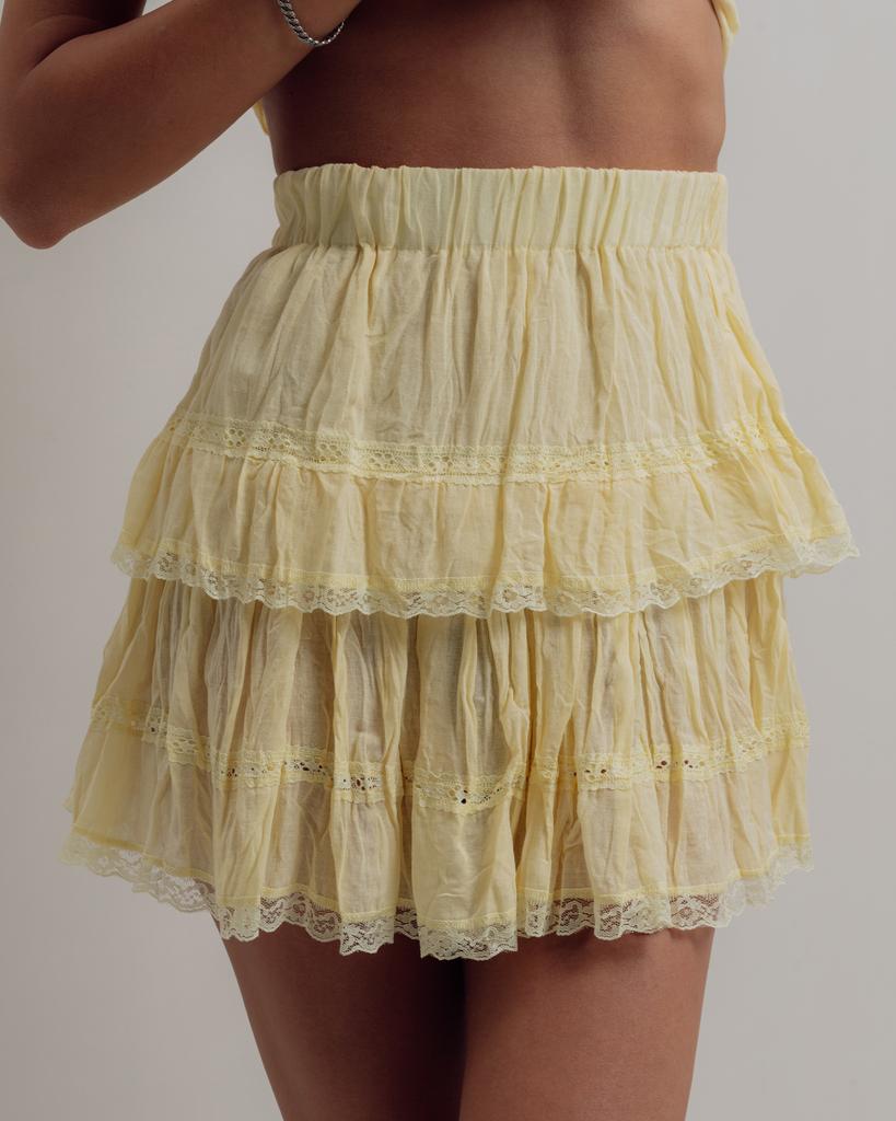 Юбка летняя короткая Nisan 2186 молочная M