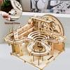 3D Деревянный Пазл DIY Механическая Ручная Модель Наборы для Сборки Сборные Игрушки Мраморный Трек Набор с 4 Шариками для Взрослых Детей Подарки