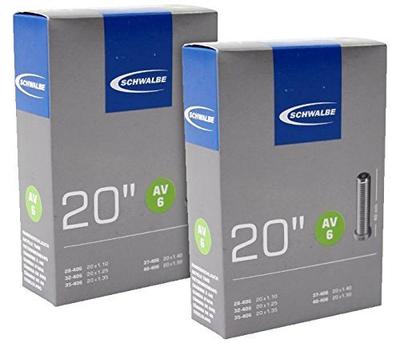 SCHWALBE 20x1.10/1.50 (28/40-406) Трубки, AV6, Американский стиль, Набор из 2 штук (Длина клапана 40 мм) [Импортировано]