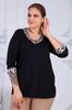 Женская блузка большого размера Черная блузка больших размеров