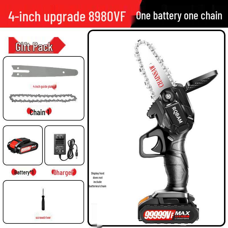 Cordless Handheld Electric Chainsaw with Lithium Battery for Household or Outdoor Use