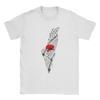 Men's T-Shirts Palestine Map Keffiyeh and Poppy Awesome Cotton Tees Short Sleeve  T Shirts O Neck Clothing New Arrival