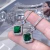Trendy Earrings for Women with Bright Cubic Zirconai Stone Luxury Green/yellow Color Dangle Earrings Wedding Jewelry