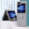 For Samsung Galaxy Z Flip5 5G Hard PC Phone Case Transparent Phone Cover with Metal Ring Holder