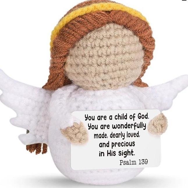 Mini Positive Potato Funny Avocado Duck Cute Knitted Crochet Doll with Card for Women Men Mom Dad Friend Birthday Cheer Up Gifts