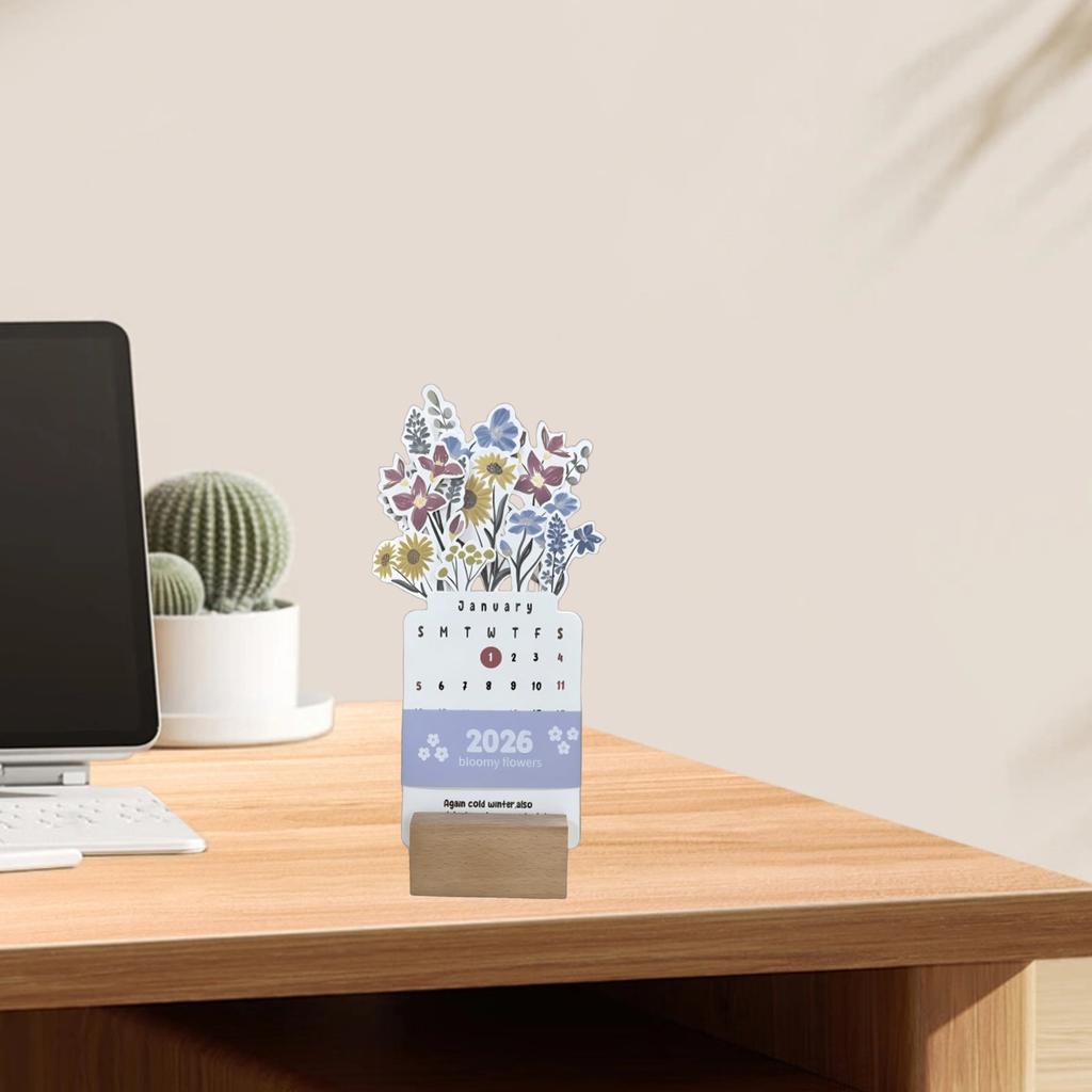 Бумажный венок с деревянной основой, Цветочный календарь 2026