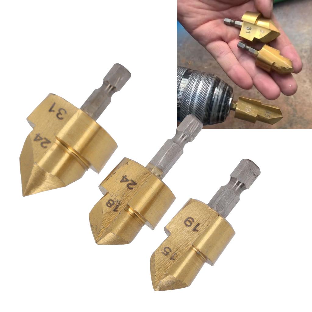 Набор из 3 шт. PPR подъемных сверл с шестигранным хвостовиком 1/4 дюйма для расширения водопроводных труб, перфораторов, открывателей отверстий