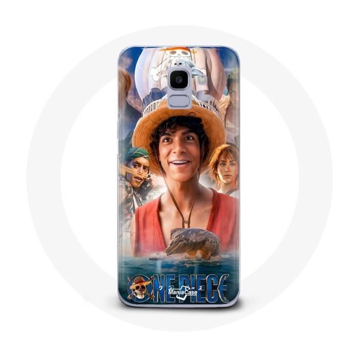 Coque - MANIACASE - Samsung Galaxy J6 2018 - One Piece Luffy - Souple - Blanc