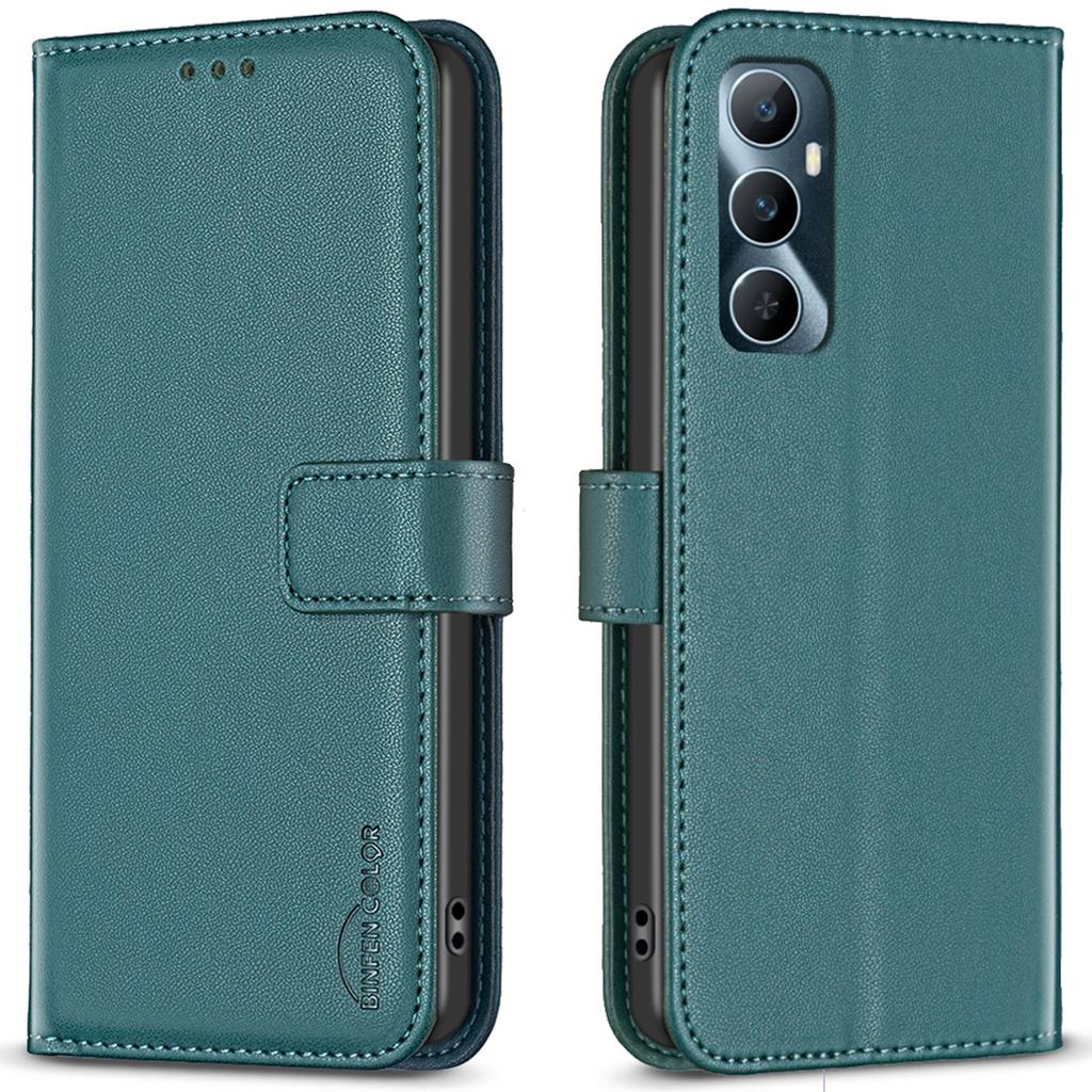 BINFEN COLOR BF17 For Realme C65 4G Wallet Case Folio Flip Leather Phone Cover
