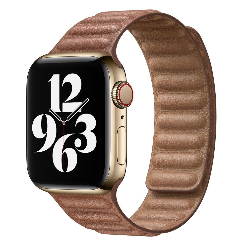 Магнитный кожаный ремешок для Apple iWatch серии 7 6 SE 5 4 3 2 1 ремешок браслет 42 мм 38 мм 44 мм ремешок 40 мм