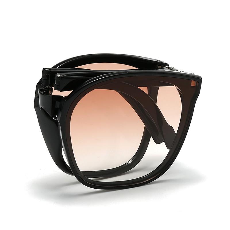 2024 New Arrival Small Fresh Stylish Women's High-grade Feeling Folding Sunglasses Uv Protection Big Frame Travel Sunscreen