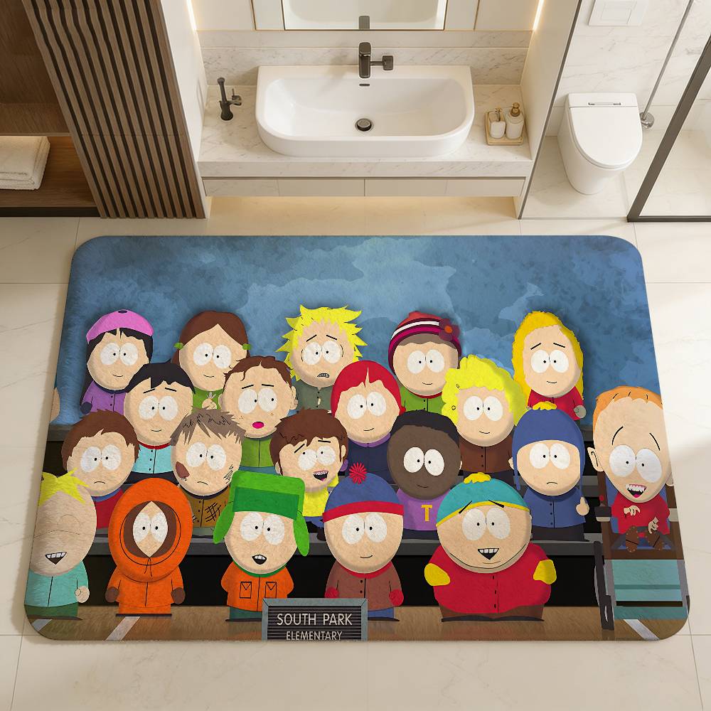 S-South Park Cute Cartoon Kitchen Mat Cheaper Anti-slip Modern Living Room Balcony Printed Modern Home Decor