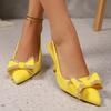 Crystal Bowtie Pumps Luxury Design 2025 Sling Back High Heels Shoes Woman Pointed Toe Heeled Gladiator Sandals