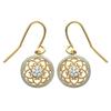 [L0799] - White Gold 'Déesse' Gold Plated Earrings - 13 Mm