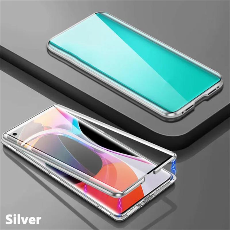 360Магнитный Металлический Защитный Чехол для Телефона Для Samsung A16 A26 A36 A56 A55 A54 A53 A52 A37 Высококачественная Двусторонняя Стеклянная Крышка