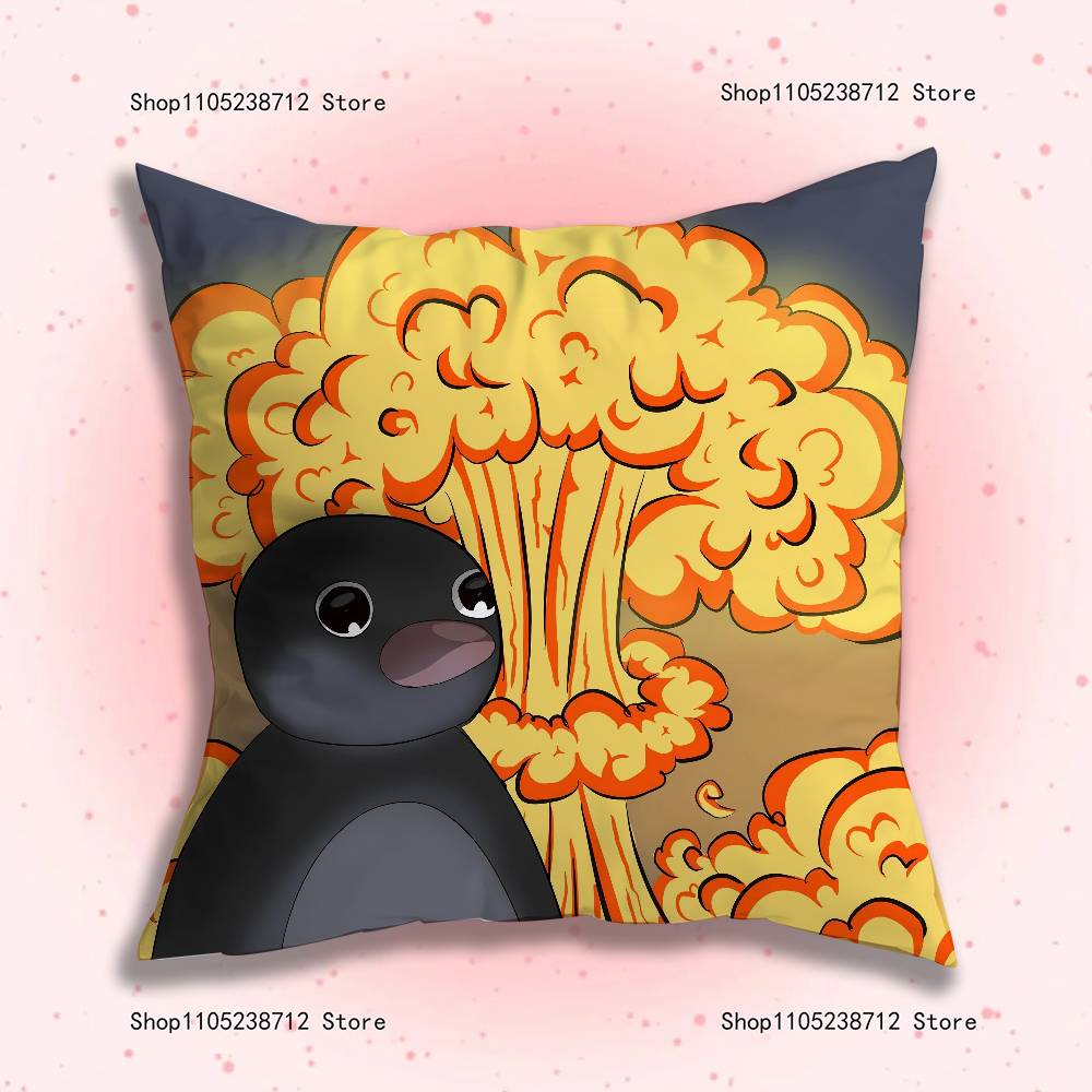 Смешная наволочка для подушки с пингвином P-Pingu для декора дивана, автомобиля, офиса, комнаты, печатная наволочка, декорации и чехол-защита
