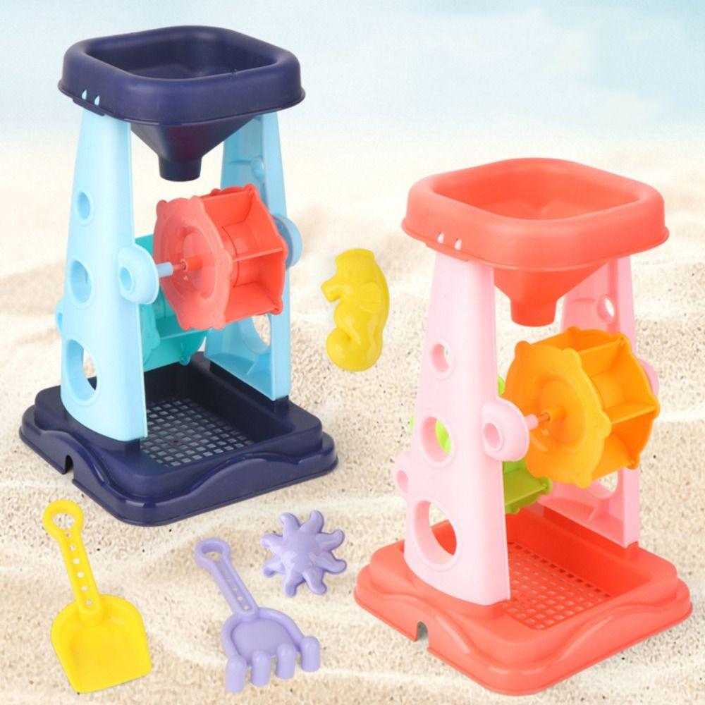 Pink Beach Toys Safety Sand Shovel Sandglass Children Sand Toys Outdoor