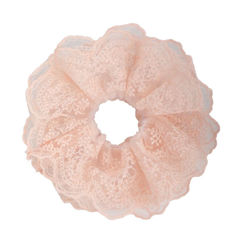 Retro Lace Flower Edging Multilayer Hair Scrunchies Womens Romance Headbands Girls Sweet Head Rope Female Fashion Party Hair Tie