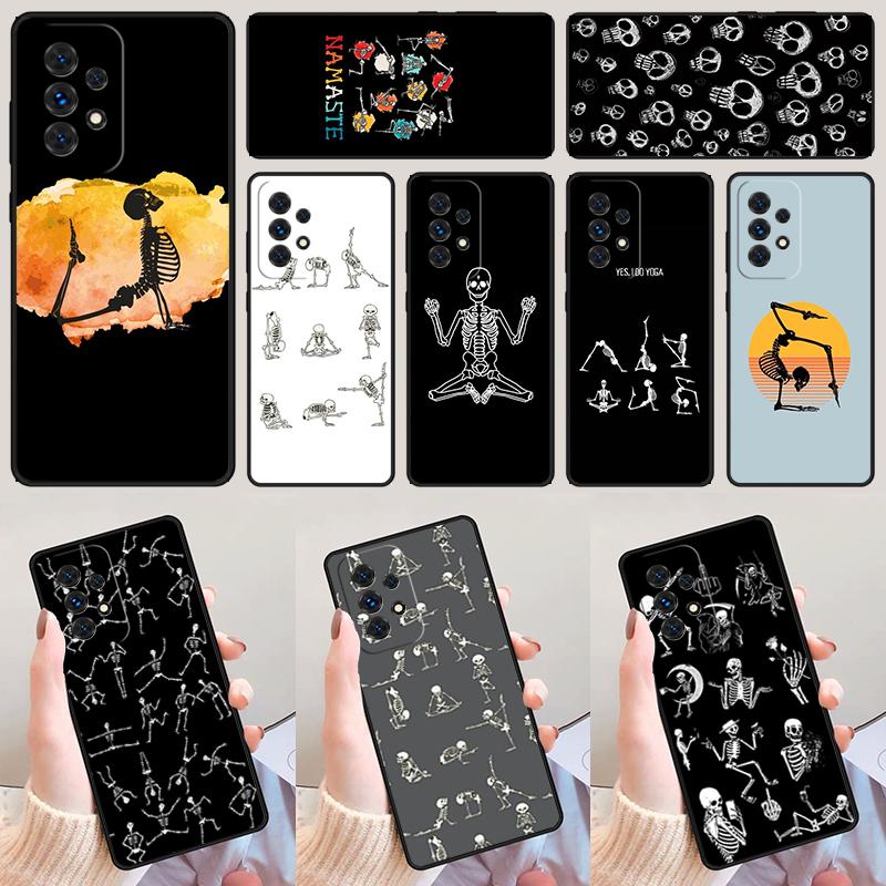 Чехол для телефона Skeleton Yoga Для Samsung Galaxy A42 A31 A40 A51 A71 A32 A80 A91 A52 A72 A73 A20e A21S A50 A70 A11 A12 Обложка
