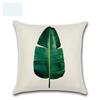 Luxurious 18'' Green Tropical Plant Pillow Case Cotton Sofa Cushion Cover Decorative