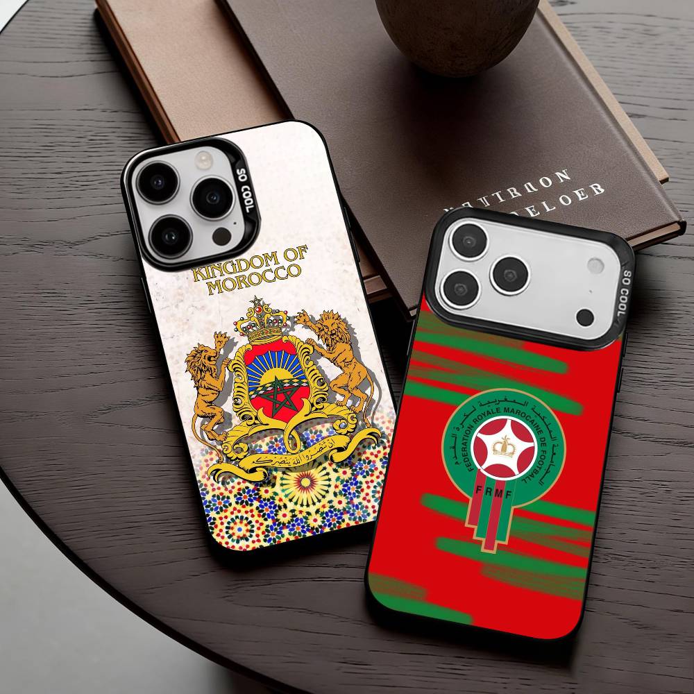 Чехол для телефона с флагом Марокко M-Morocco Для iPhone17,16,15,14,13,12,11 Plus,Pro Max Конфетный Серебряный Покрытие Внутри