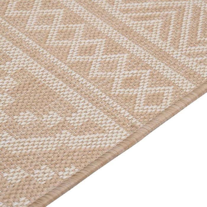 VidaXL Tapis à tissage plat d'extérieur 160x230 cm Rayures brunes