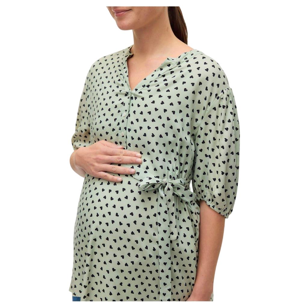Mamalicious Womens/Ladies Hearts Maternity Puff Sleeve Blouse