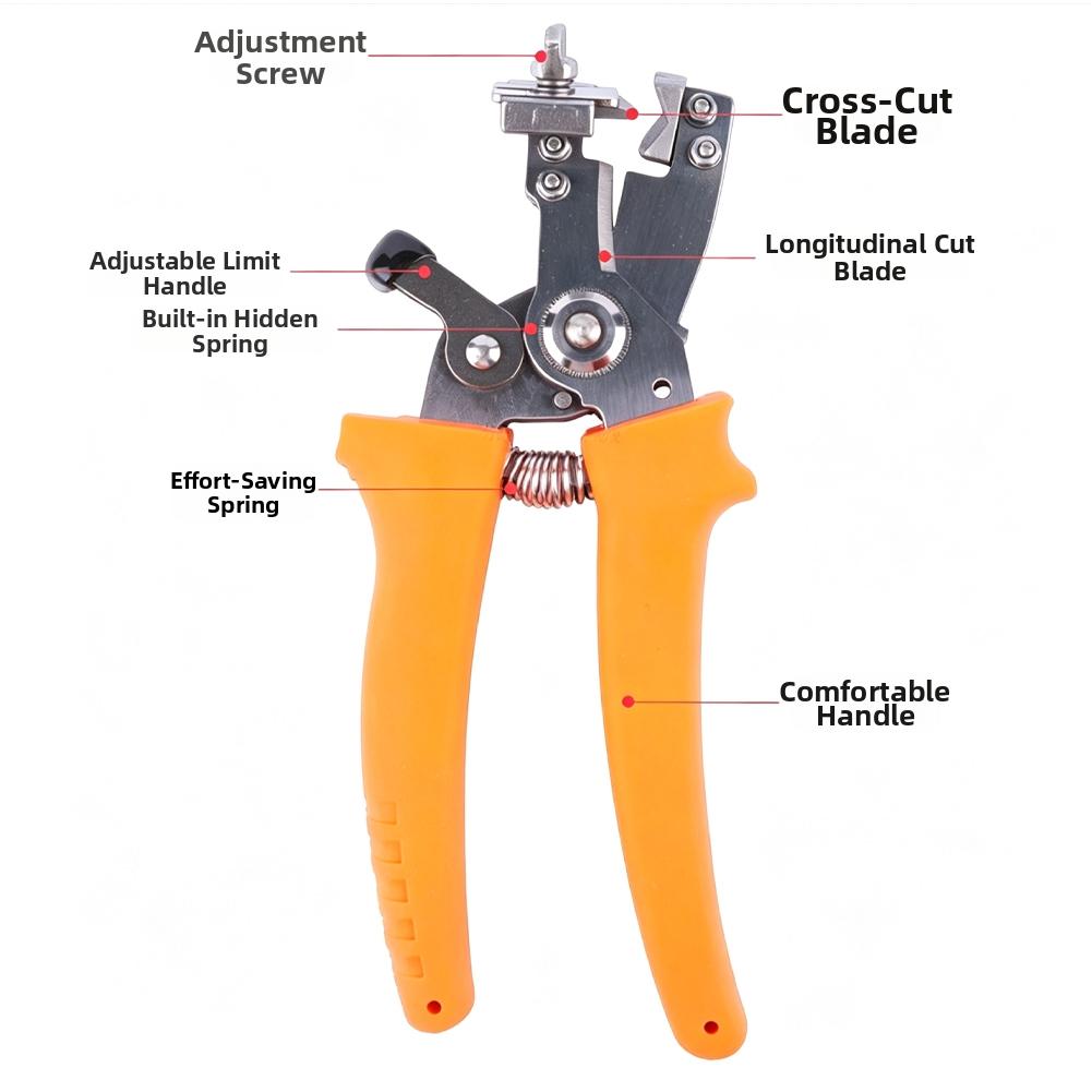 Инструмент для снятия изоляции и обжима проводов Никель-хромовая сталь Эргономичная ручка Для зачистки и обжима электрических кабелей Плоскогубцы