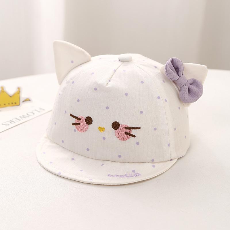 Sweet Cat Soft Brim Baseball Cap For Baby Girls Spring Cute Sun Protection Princess Childrens Hat