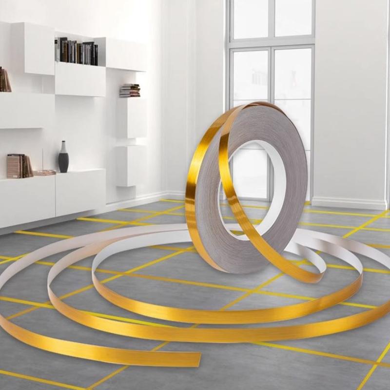 50 м матовый золотой, серебряный край пола, водостойкие наклейки на стену со швом, зазор в стене, потолок, украшение дома, самоклеящаяся лента для плитки