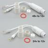 White 48V To 12V 24V To 12V POE Splitter Waterproof Adapter Cable Power Supply Module Injector for RJ45 Cable Cctv IP Camera