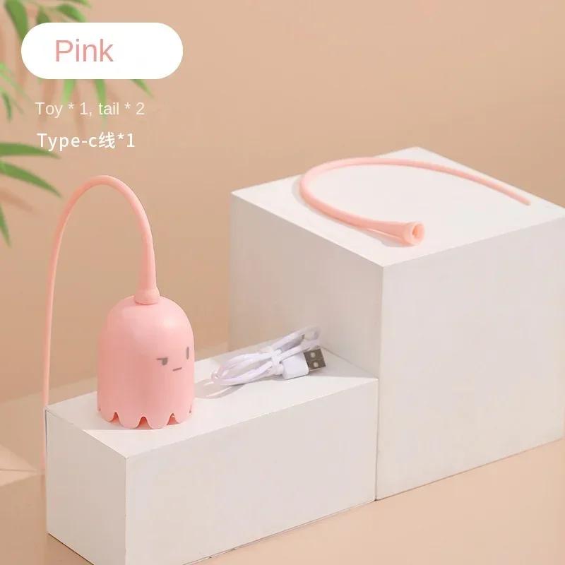 Интерактивная электрическая игрушка для кошек USB Умный вращающийся мяч Интерактивные игрушки Забавная палочка Силиконовая вращающаяся мышь Хвост Котёнок Дразнилка