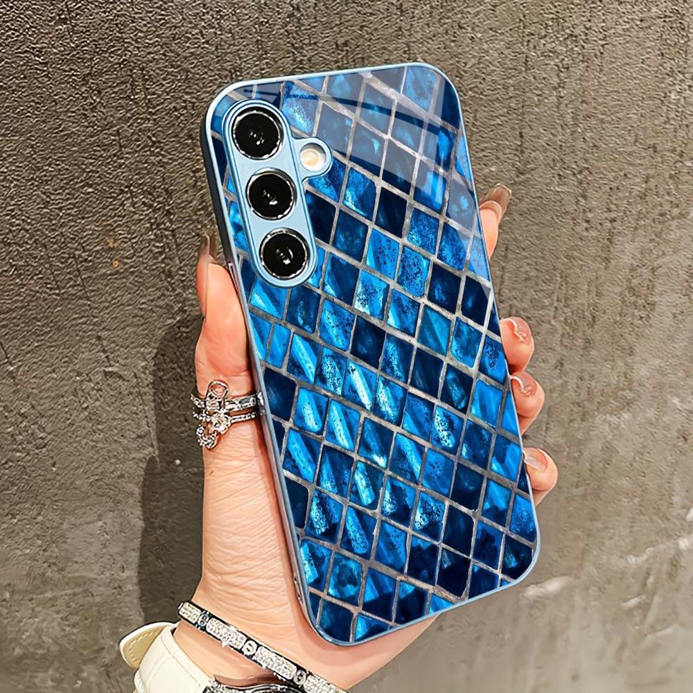 Чехол для телефона с узором гибискус для Samsung Galaxy S26 S25 S24 S23 S22 FE Ultra Plus Встроенное стекло ощущение голой панели Мужской Бизнес