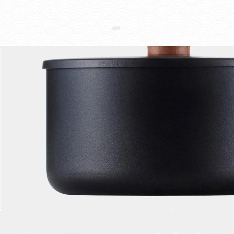 2L Milk Pot Wooden Handle Gas Stove Induction Cooke Baby Breakfast Milk Coffee Saucepan Cookware Cast Iron Non-stick Soup Pot
