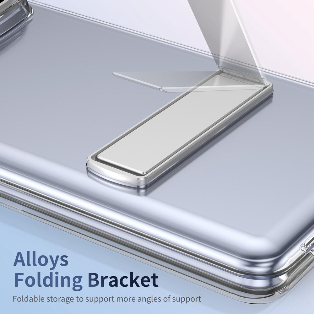 KEYSION Прозрачный чехол для Xiaomi MIX Fold 4 Hard PC Metal Kickstand Противоударный чехол для телефона с защитным стеклом для экрана