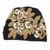 Женский платок-шапка Стильный кружевной платок с бисером Обертывание для повседневной жизни Фестивальное украшение Золотой