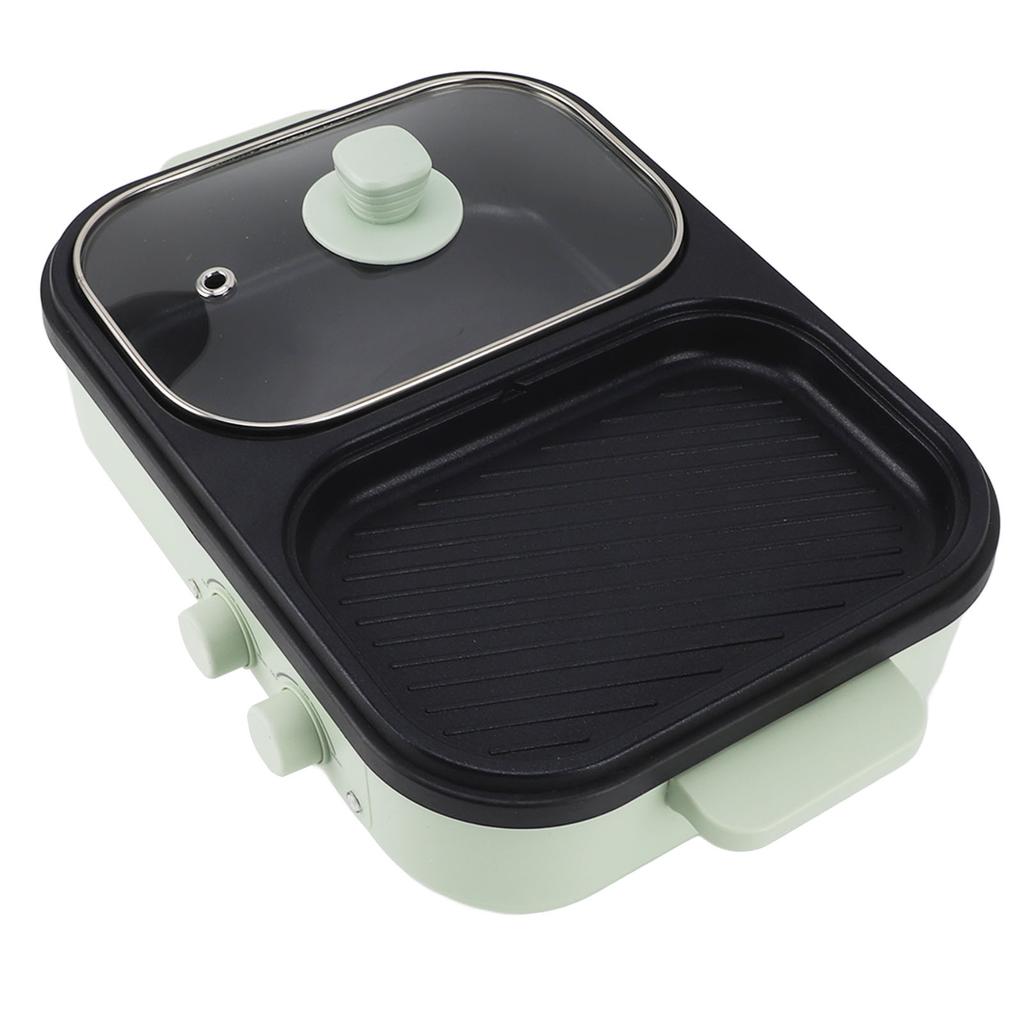 Электрическая плита мощностью 1300 Вт с разделителем, антипригарным покрытием, двухсторонняя электрическая кастрюля для жарки, для приготовления пищи