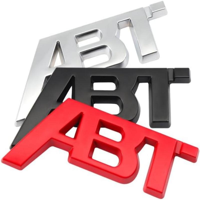 2pcs 3D Metal ABT Car Sticker Car Rear Trunk Letter Logo Badge For A4 A3 A5 A7 A7 Q3 Q7 Q5 TT RS6 RS3 Accessories