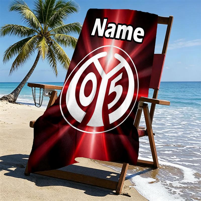 Custom Name Personalized 05 1FSV Mainz 05 Print Beach Towel, for Trip Camping Beach Party Home Decor, Birthday Gift for Family & Friends