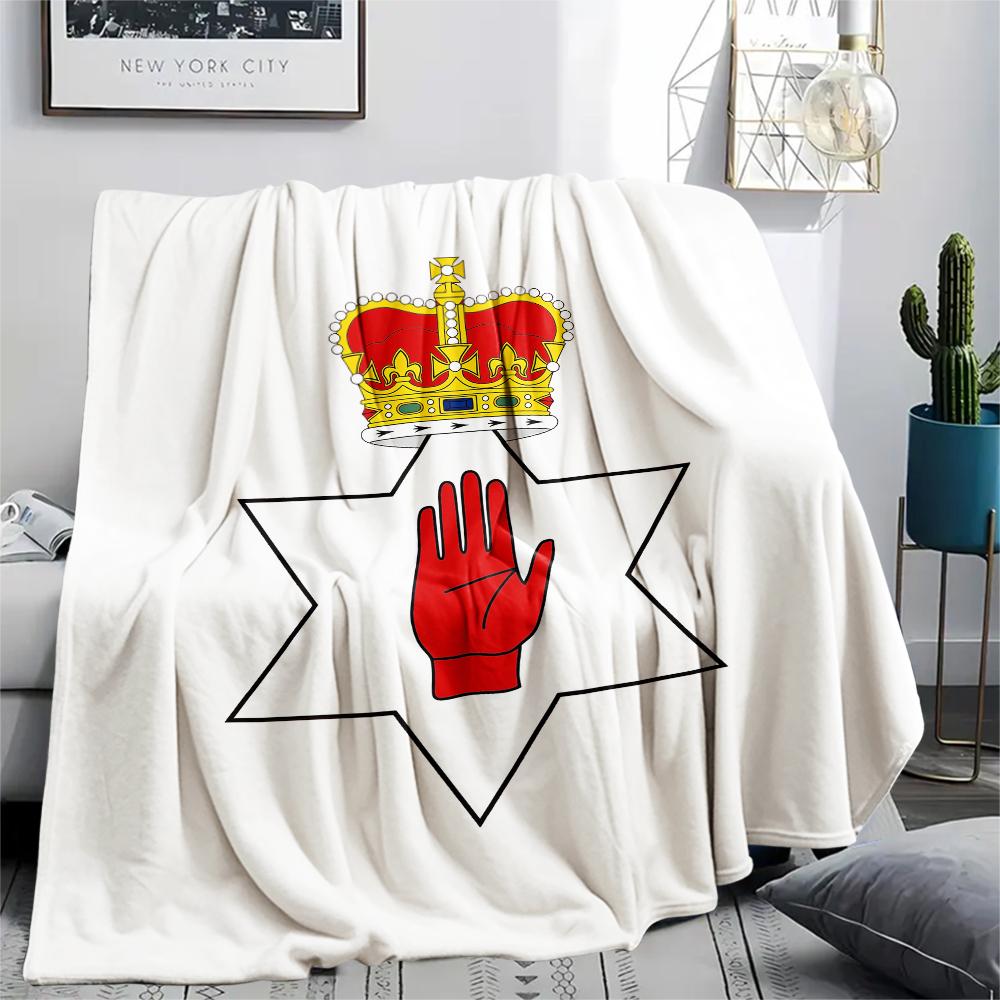 1PC Ulster Print Flannel Blanket, High quality All Seasons, Home Decor, Warmth and Comfort, Perfect for Christmas Gifts