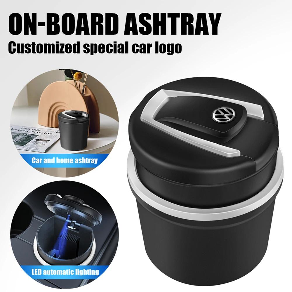 2025 Hot Car Cigarette Ashtray Cup Portable LED Smoke Car Ashtray Smoke For Volkswagen VW R GTI Jetta Golf Passat Polo Touareg T