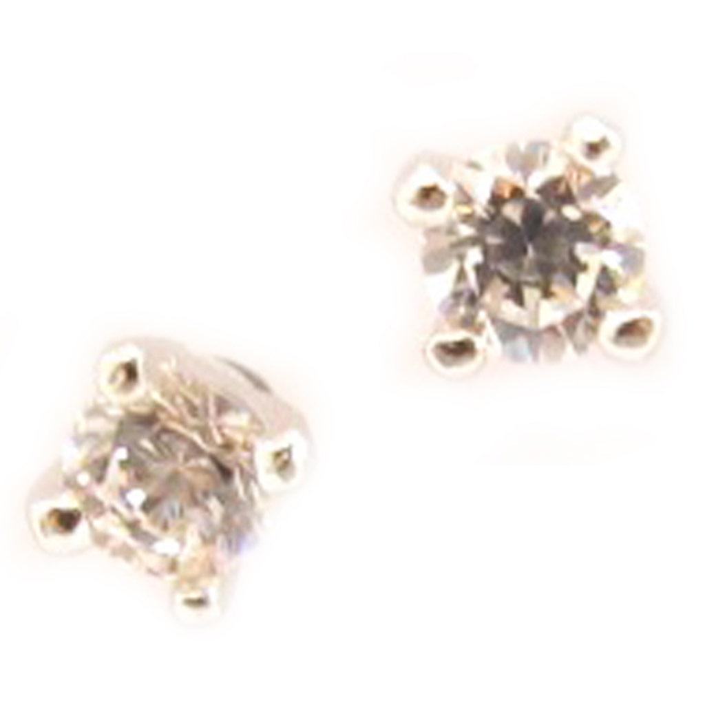 Les Trésors De Lily [L5023] - 'Essentiel' Silver Earrings, Silver-white (rhodium-plated) - 3 Mm
