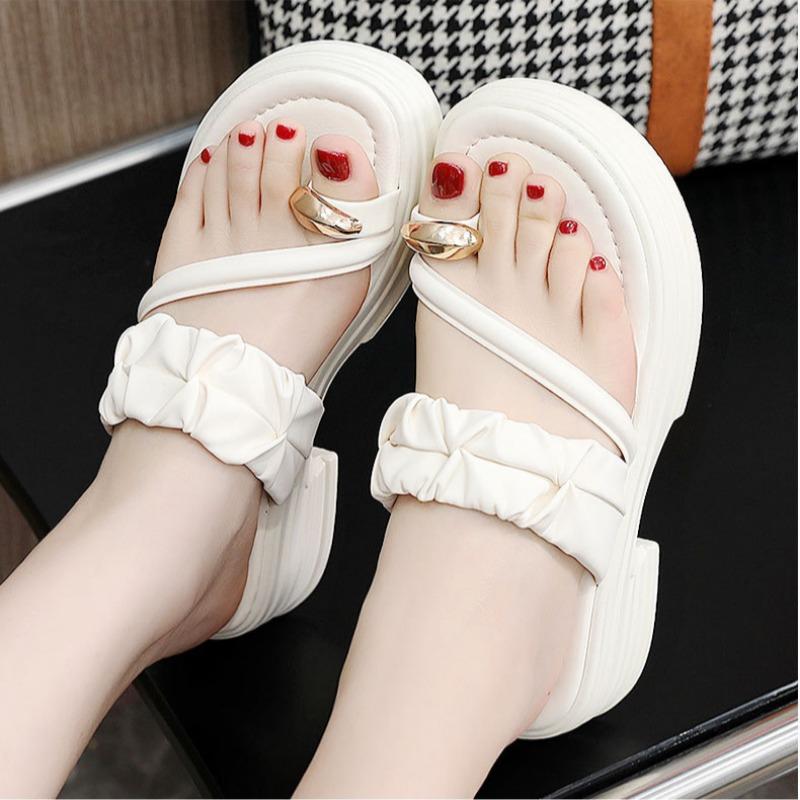 Women Fashion Sandals Summer New Breathable Comfortable Slippers Beach Girl Sandals French Flip Flops Platform Shoes Mujer