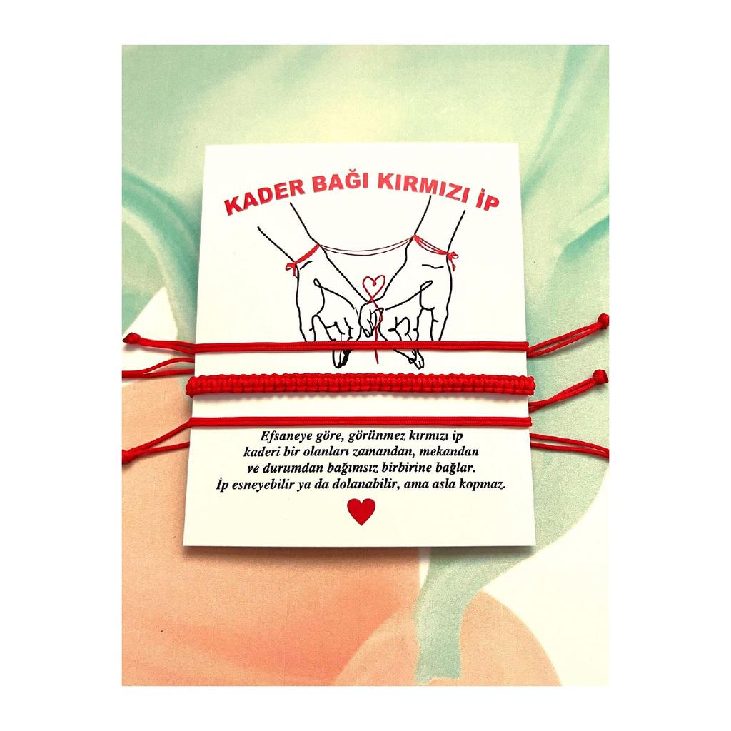 Унисекс Link Of Destiny красная нить — набор из 2 браслетов-браслетов на удачу в технике макраме с деталями и браслетом для пары