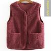 Женский жилет из овечьей шерсти на молнии, осенне-зимний - утолщенный меховой жилет