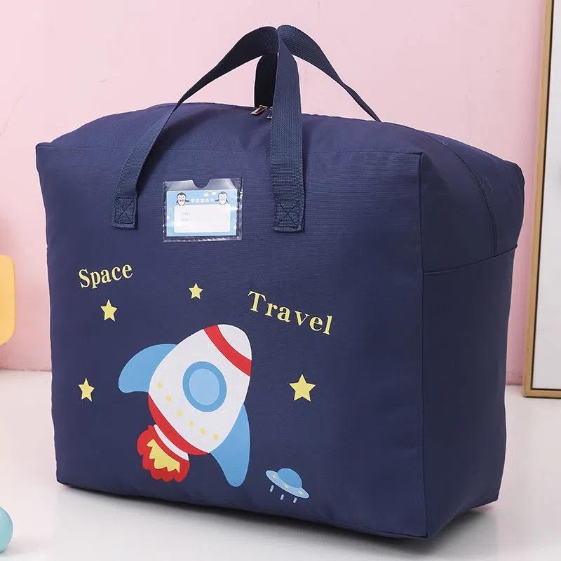 Большая вместительная сумка для хранения одеял для детского сада, мультяшный узор, сумки для упаковки багажа для школьников, утолщенная сумка для хранения из ткани Оксфорд